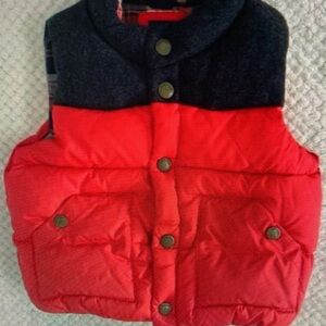 Red and Black Puffer Vest